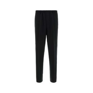 Cellar Door Men Black Stretch Jersey Wide-Leg Ezio Pant